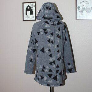 The North Face Womens Crescent Wrap Hoodie Sweater Gray Black Size Medium